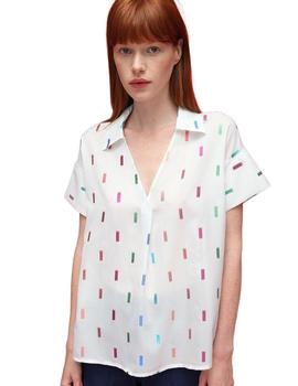 Camisa Vilagallo Estampado Rayas de Colores Para Mujer