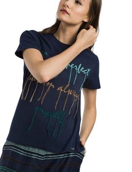 Camiseta Alba Conde Marino Texto Para Mujer