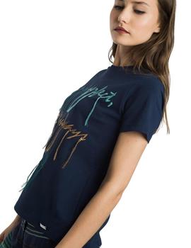 Camiseta Alba Conde Marino Texto Para Mujer