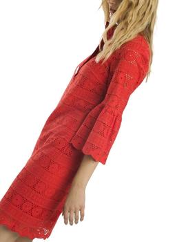 Vestido Alba Conde Encaje Rojo Para Mujer