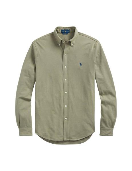 Camisa Ralph Lauren Verde Kaki Manga Larga Para Hombre