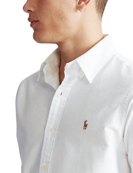 Camisa Ralph Lauren Manga Larga Blanca Para Hombre