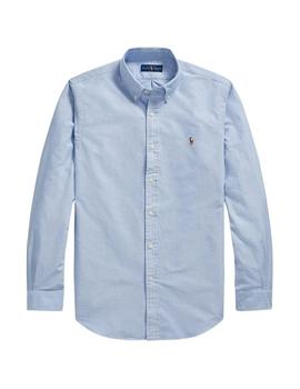 Camisa Ralph Lauren Oxford Custom Fit Azul Para Hombre