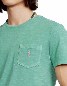 Camiseta Ralph Lauren Verde Bolsillo Para Hombre