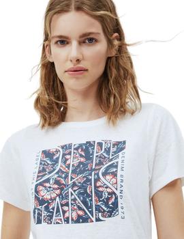 Camiseta Pepe Jeans Brooklyn Blanca Para Mujer
