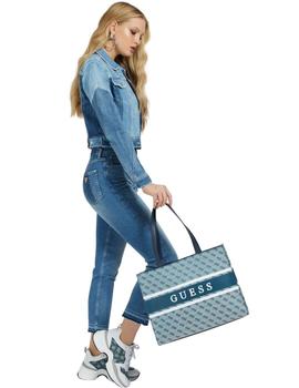 Bolso Guess Monique Shopper 4G Azul Para Mujer