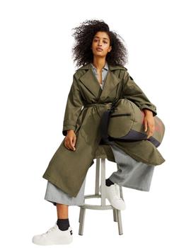 Trench Ecoalf Mos Oversize Verde Para Mujer