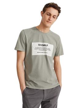 Camiseta Ecoalf New Natal Label Patch Khaki Para Hombre