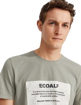 Camiseta Ecoalf New Natal Label Patch Khaki Para Hombre