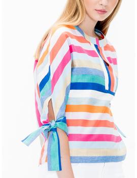 Camisa Vilagallo Capri Stripe Para Mujer