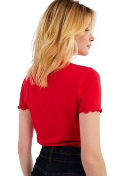 Camiseta Naf Naf Roja 'libre et audacieuse' Para Mujer