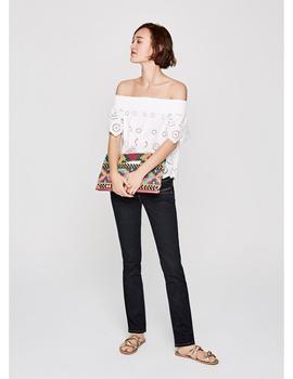Blusa Pepe Jeans Off The Shoulder Tracy Blanca Para Mujer