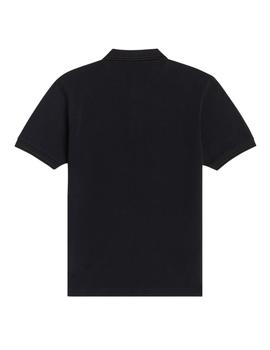 Polo Fred Perry Negro Parches Para Hombre