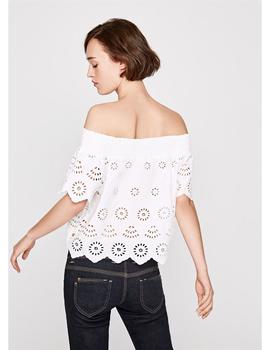 Blusa Pepe Jeans Off The Shoulder Tracy Blanca Para Mujer