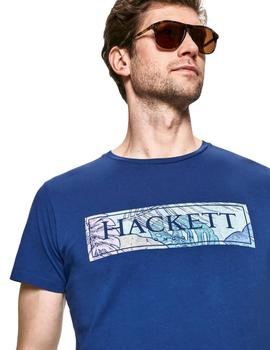 Camiseta Hackett Azulón Manga Corta Para Hombre