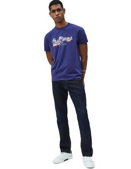 Camiseta Pepe Jeans Azulón Logo Para Hombre
