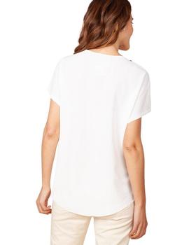 Camiseta Anna Mora Blanca Conchas Para Mujer