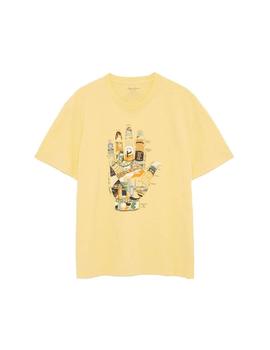 Camiseta Pepe Jeans Amarillo Estampado Frontal Para Hombre