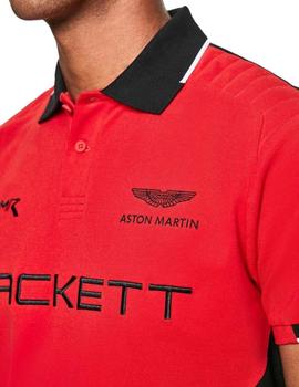 Polo Hackett Aston Martin Bicolor Rojo Para Hombre