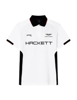 Polo Hackett Aston Martin Bicolor Blanco Para Hombre