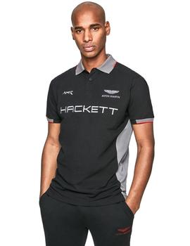 Polo Hackett Aston Martin Bicolor Negro Para Hombre