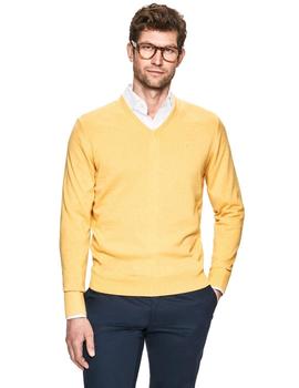 Jersey Hackett Amarillo Algodón y Seda Para Hombre