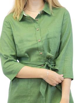 Vestido Hongo Camisero Verde Para Mujer