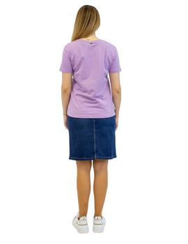 Camiseta Alba Conde Lila Rayas Para Mujer