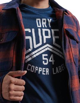 Camiseta Superdry Copper Label Azul Para Hombre