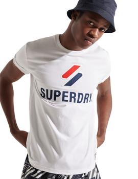 Camiseta Superdry Clásica Sportstyle Blanca Para Hombre