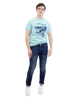 Camiseta Pepe Jeans Miles Azul Para Hombre