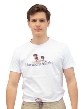 Camiseta Harmont - Blaine Blanca Logo Para Hombre