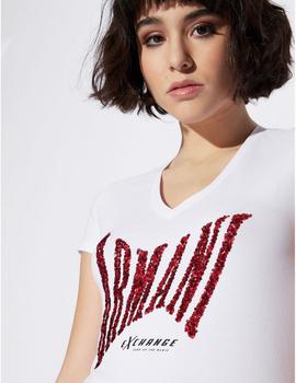 Armani Exchange Camiseta Con Inscripción Con Lentejuelas