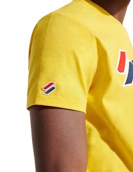 Camiseta Superdry Amarilla Logo Para Hombre