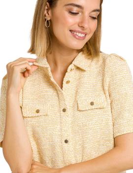Blusa Naf Naf Tweed Amarilla Para Mujer