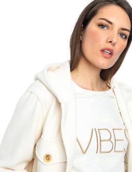 Parka Alba Conde Crudo con Capucha Para Mujer