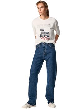 Camiseta Pepe Jeans Berti Blanca Para Mujer
