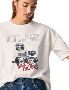 Camiseta Pepe Jeans Berti Blanca Para Mujer