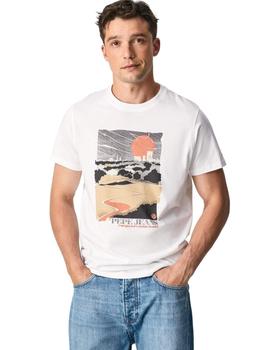 Camiseta Pepe Jeans Wayne Blanca Para Hombre