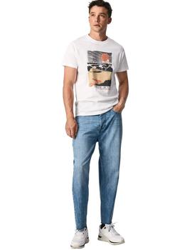 Camiseta Pepe Jeans Wayne Blanca Para Hombre