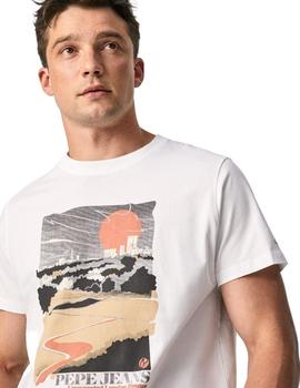 Camiseta Pepe Jeans Wayne Blanca Para Hombre