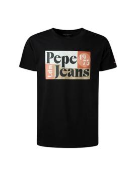 Camiseta Pepe Jeans Wells Negro Para Hombre