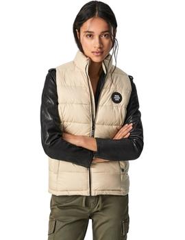 Chaleco Pepe Jeans Sita Beige Para Mujer
