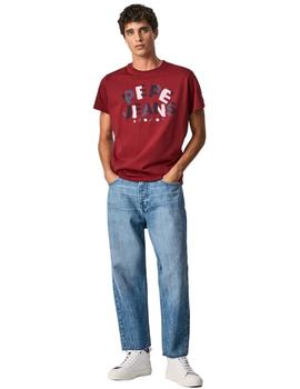 Camiseta Pepe Jeans Raphael Granate Para Hombre