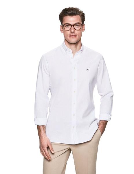 Camisa Hackett Slim Fit Blanca Para Hombre