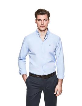 Camisa Hackett Oxford Slim Fit Celeste Para Hombre