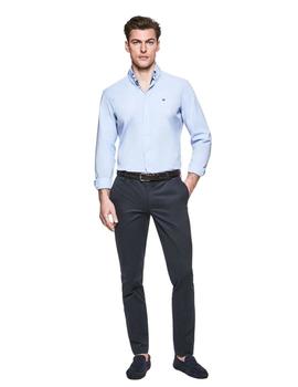 Camisa Hackett Oxford Slim Fit Celeste Para Hombre