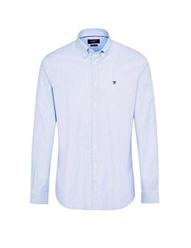 Camisa Hackett Vichy Azul Para Hombre