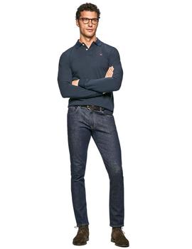 Polo Hackett Marino Slim Fit Para Hombre