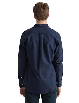 Camisa Gant Azul Oxford Regular Fit Para Hombre